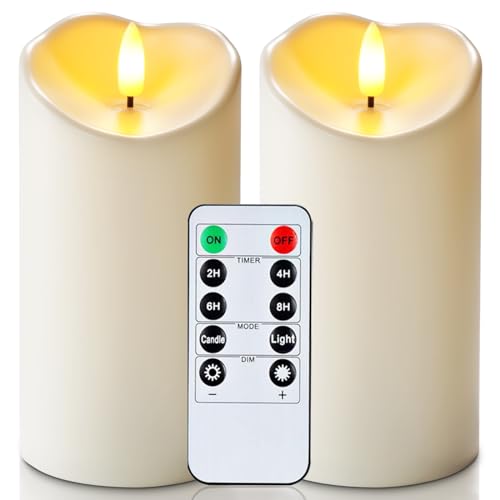Selected Homemory six-inch plastic LED pillar candle pair