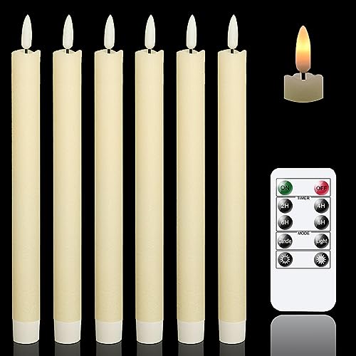 Selected GenSwin ivory LED taper candle six-pack