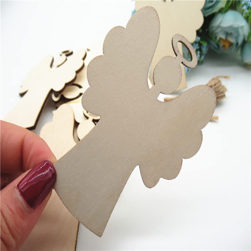 Hand holding one Amosfun angel blank with its wing cutouts visible