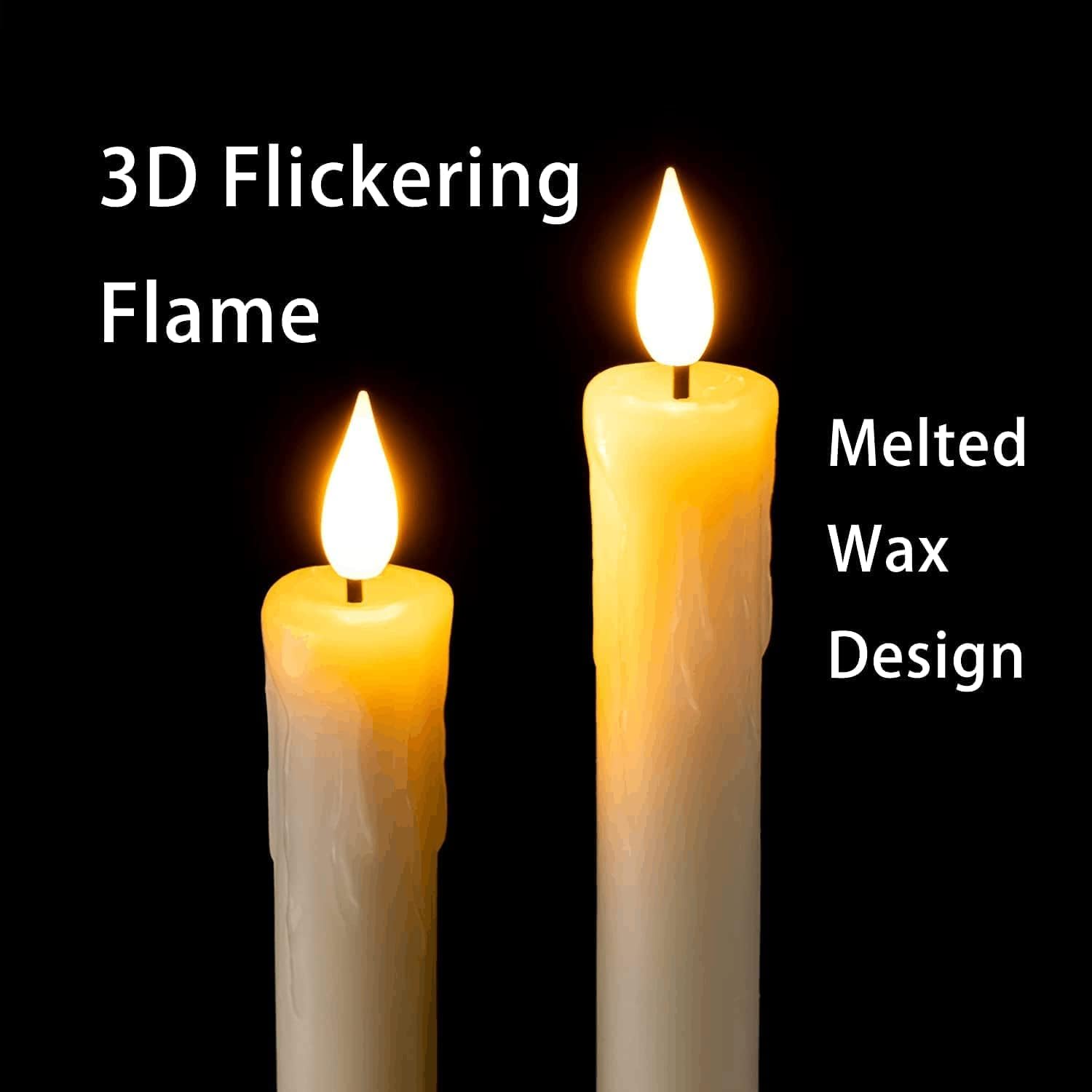 Homemory flame tip and wax-drip appearance illustration