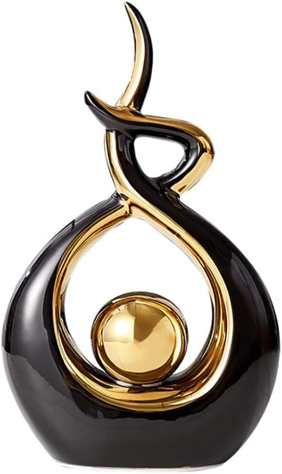 Norrclp small black and gold abstract ceramic sculpture