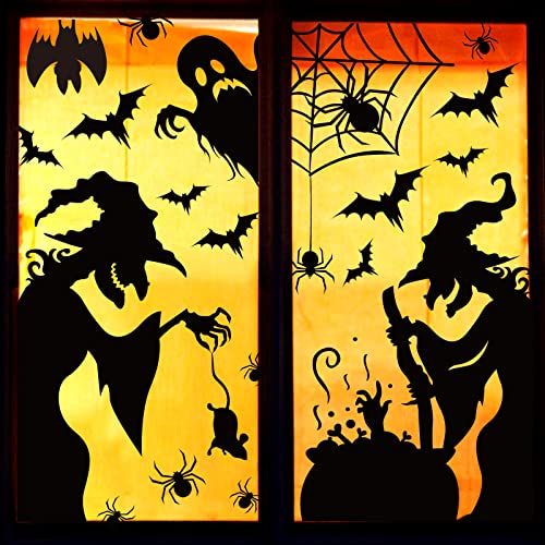 Selected Pseutio witch and bat window cling set