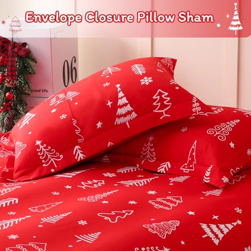 Close view of the JSD Red Tree sham with envelope closure