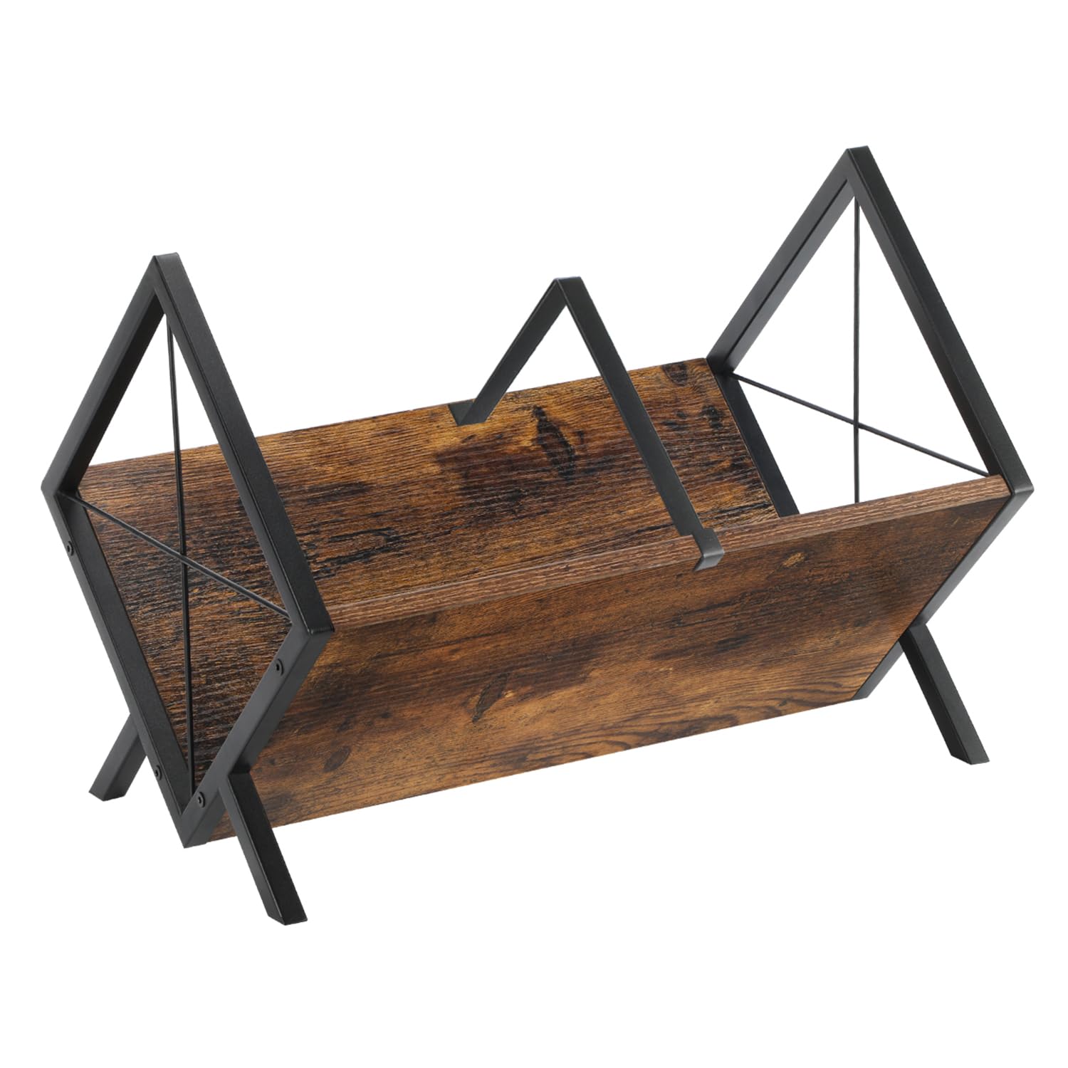 Empty YINMIT one-tier rack with dark frame and wood-look panel