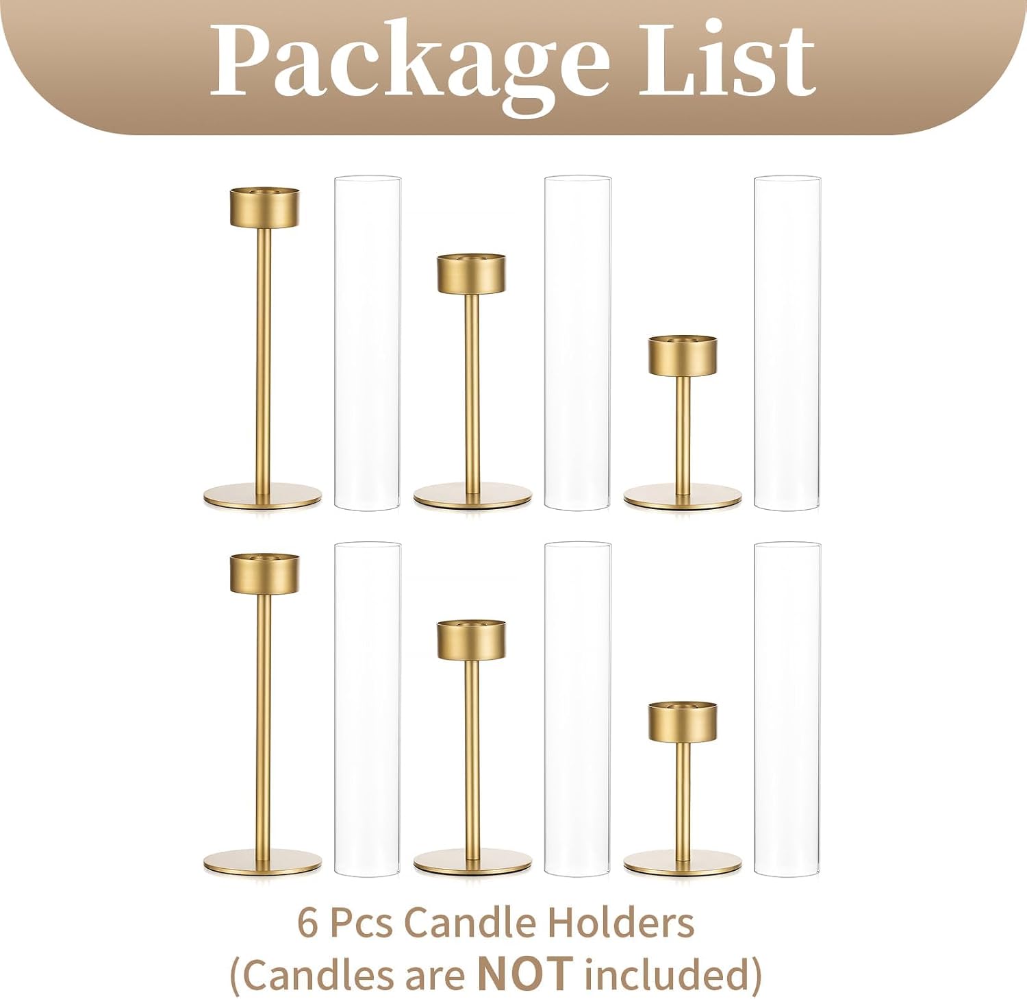Supplier package diagram identifying six holders and excluding candles