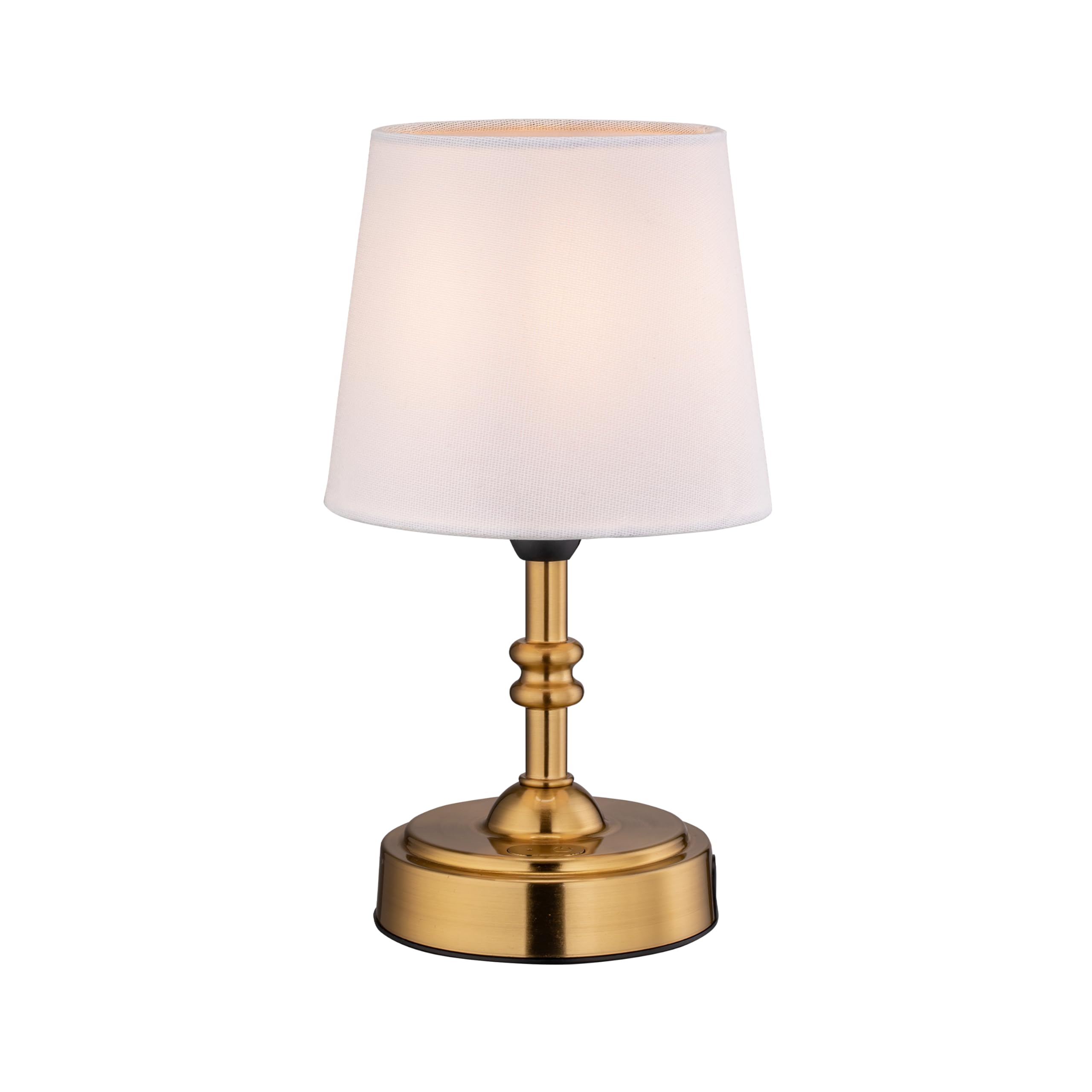 O’Bright Seraph Mini antique-brass lamp with light-colored shade
