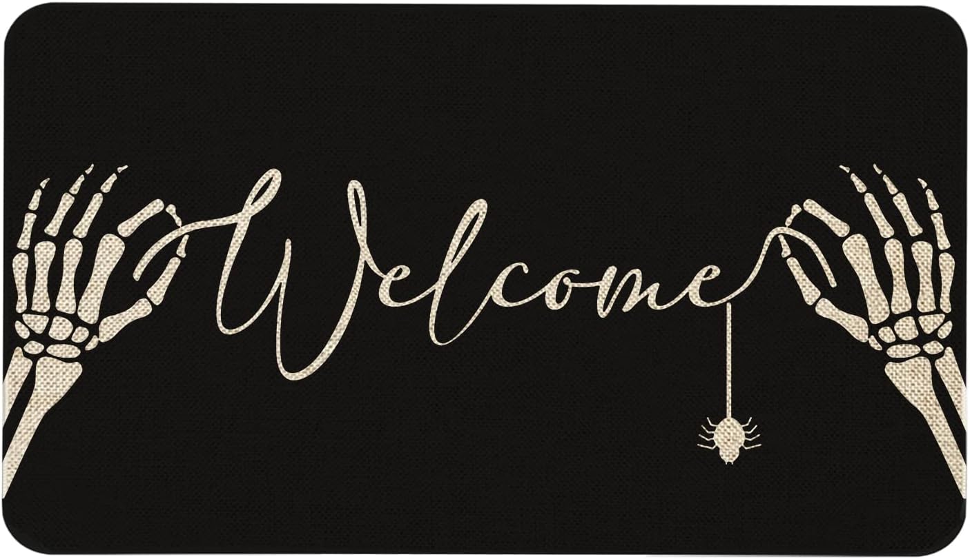 Roszwtit skeleton-hand welcome doormat