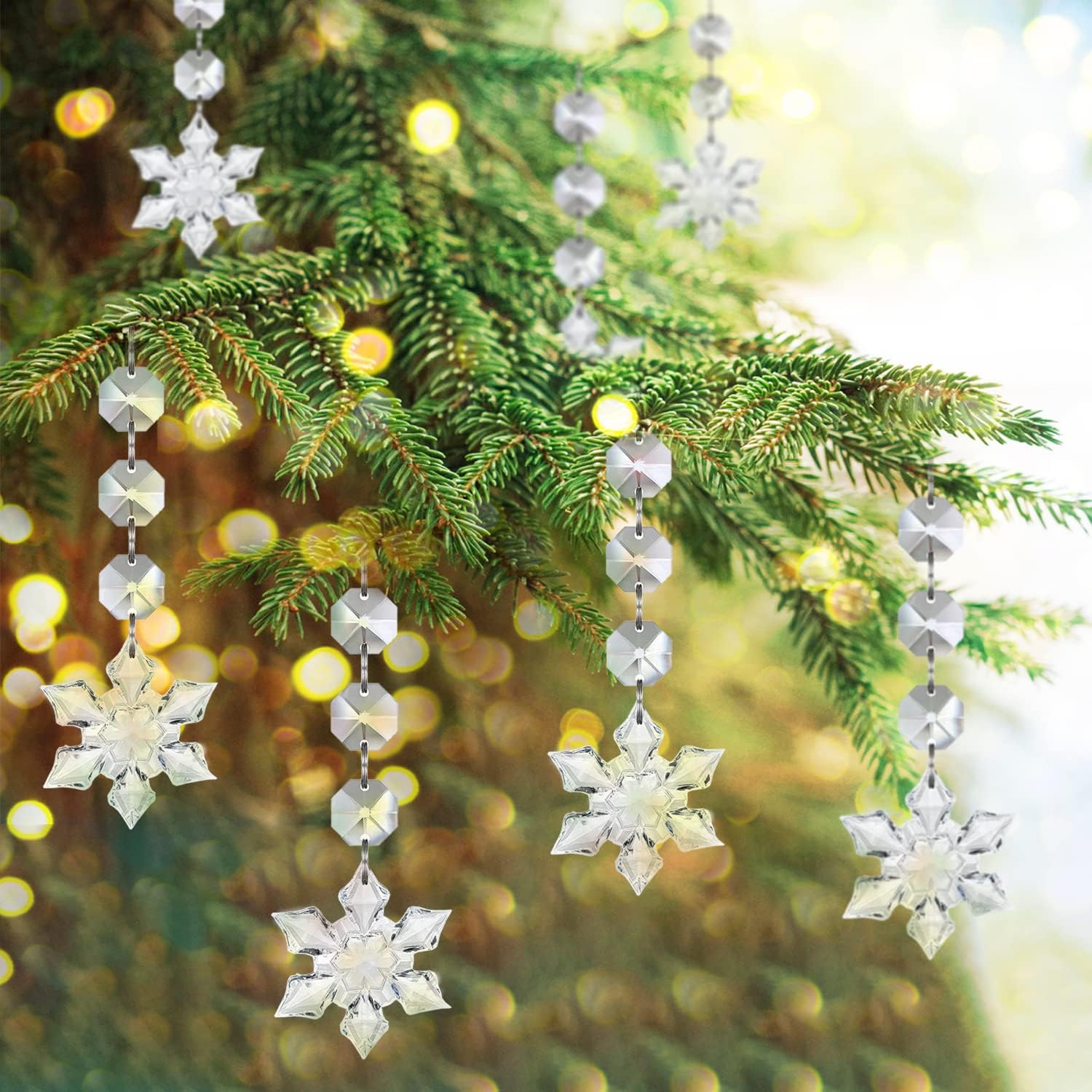 Jishi clear acrylic drops in a supplier tree scene