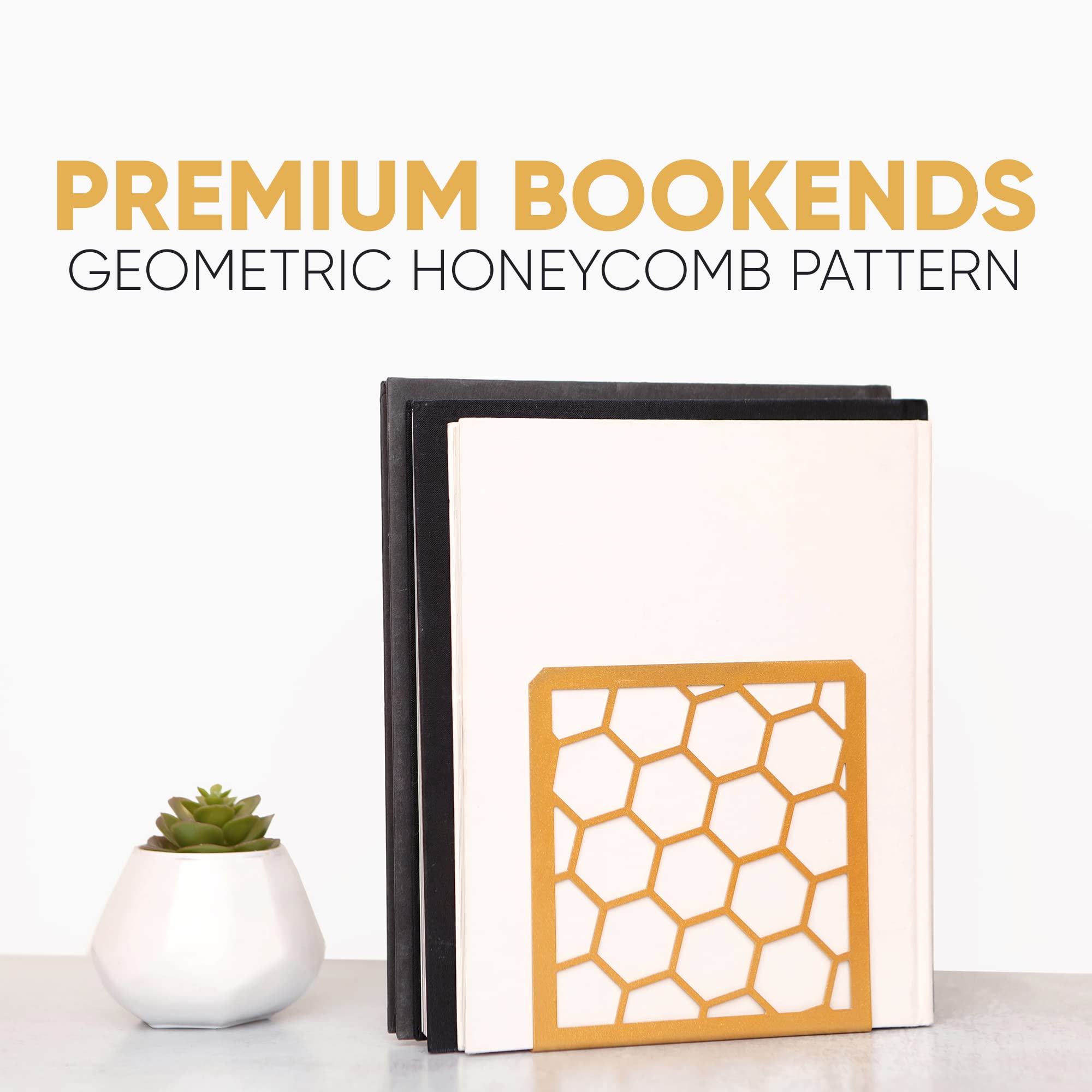 Single gold honeycomb support in a simple supplier book display