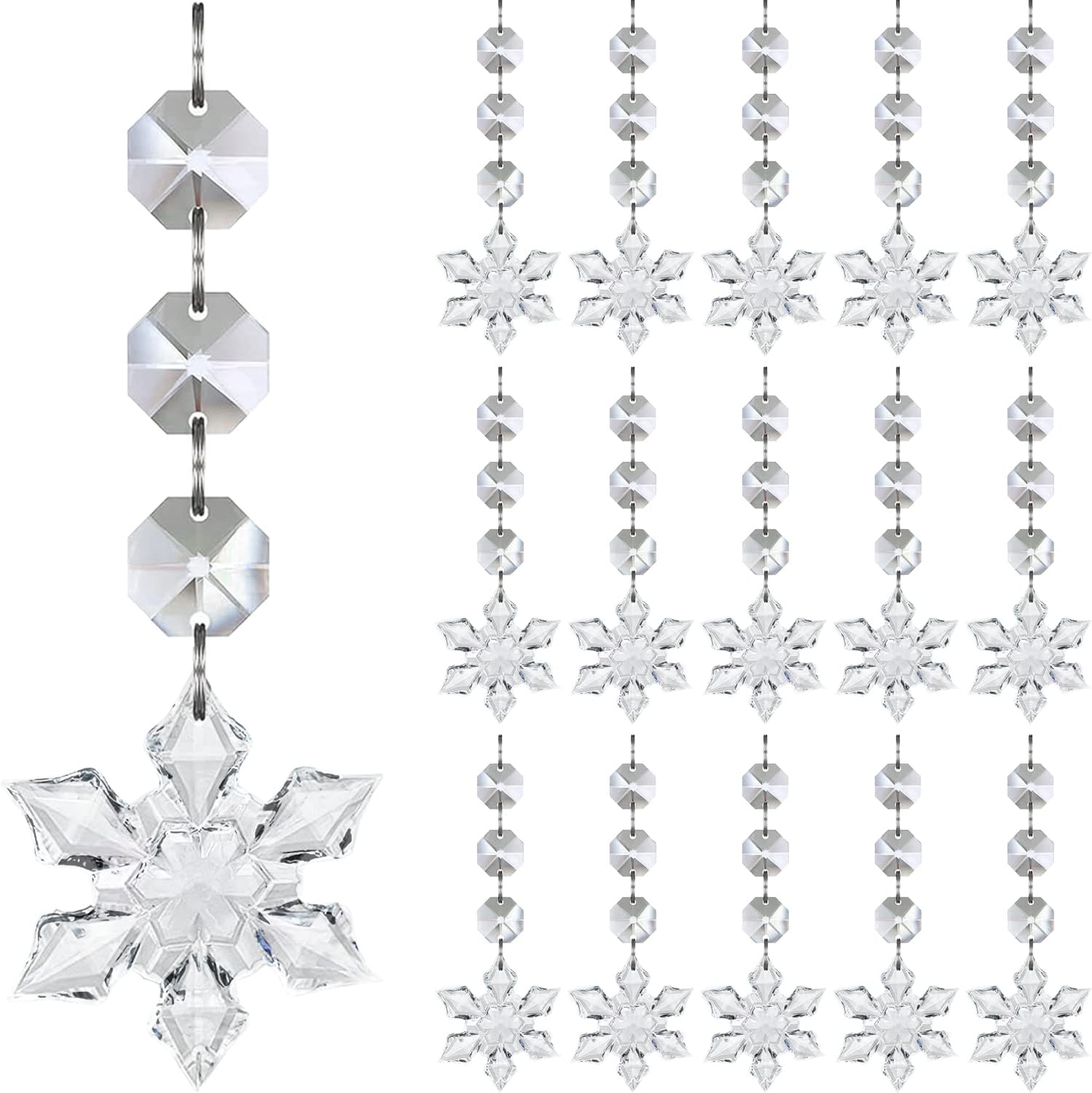 Jishi acrylic bead and snowflake drop assortment