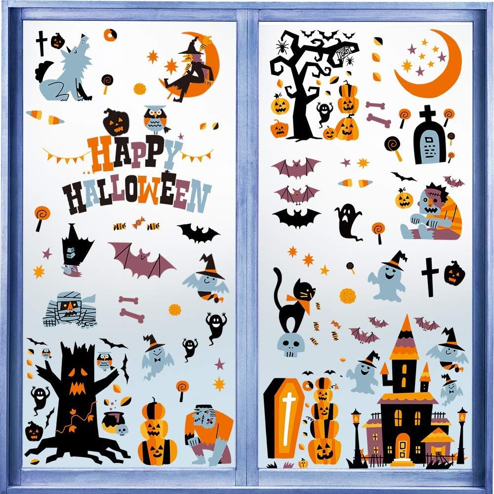 CCINEE colored Halloween cling assortment on glass