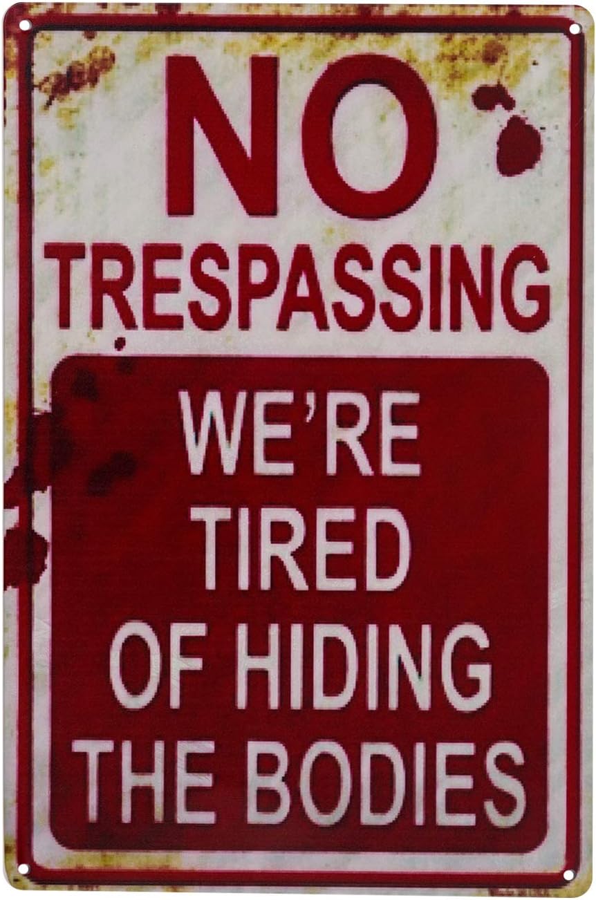 CVNDKN distressed red-and-white novelty sign