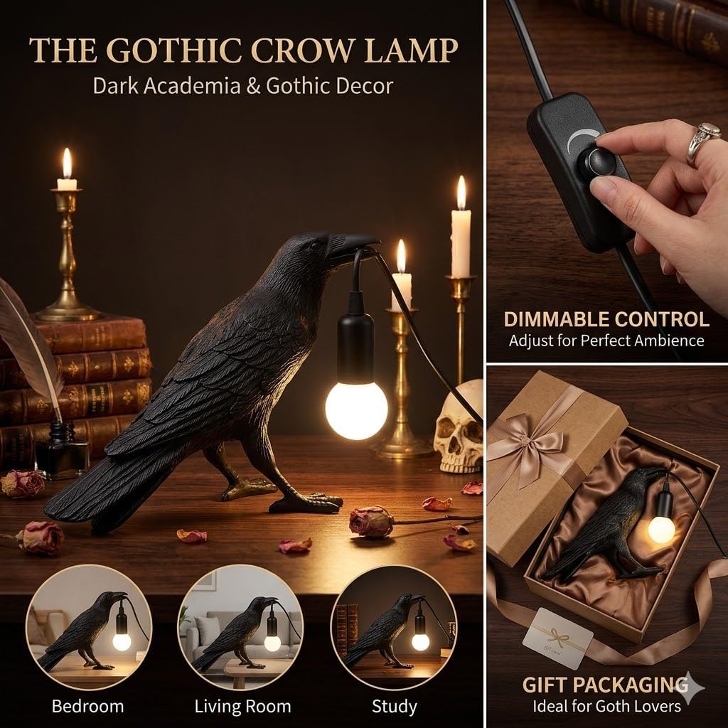 Listing illustration of the crow lamp dimmer control