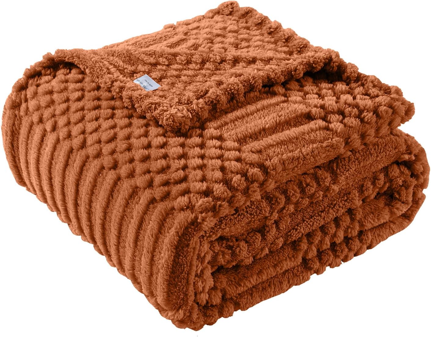 Lussena folded rust-colored textured throw
