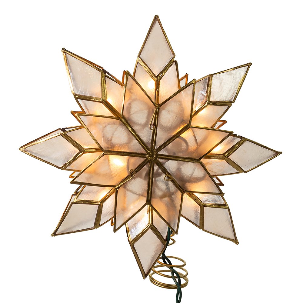 Front view of the eight-point illuminated star design