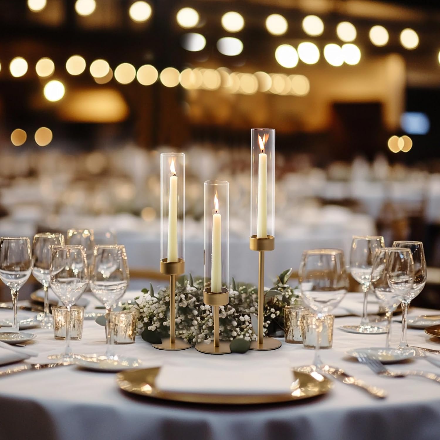 Second supplier dinner scene with gold taper holders