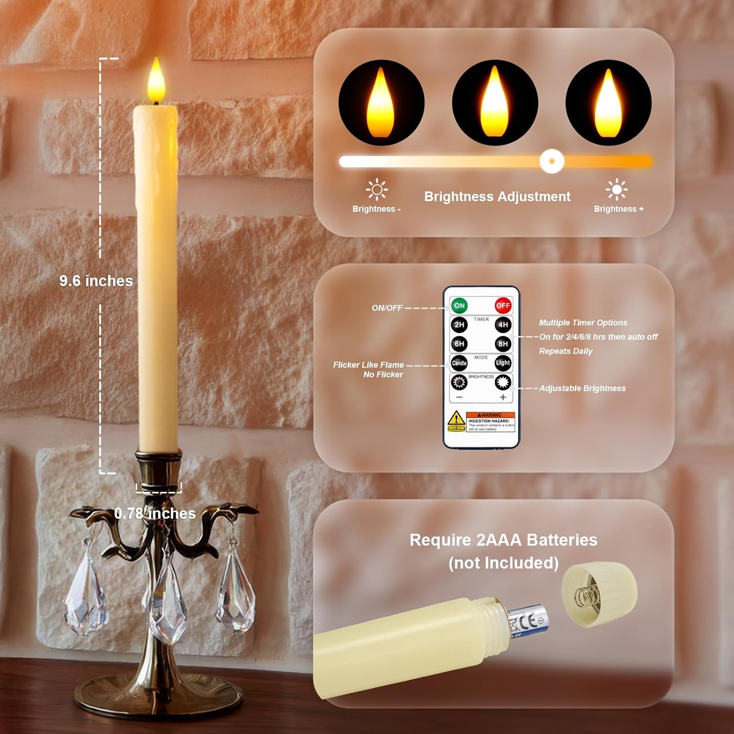 Homemory size, remote and AAA battery supplier diagram