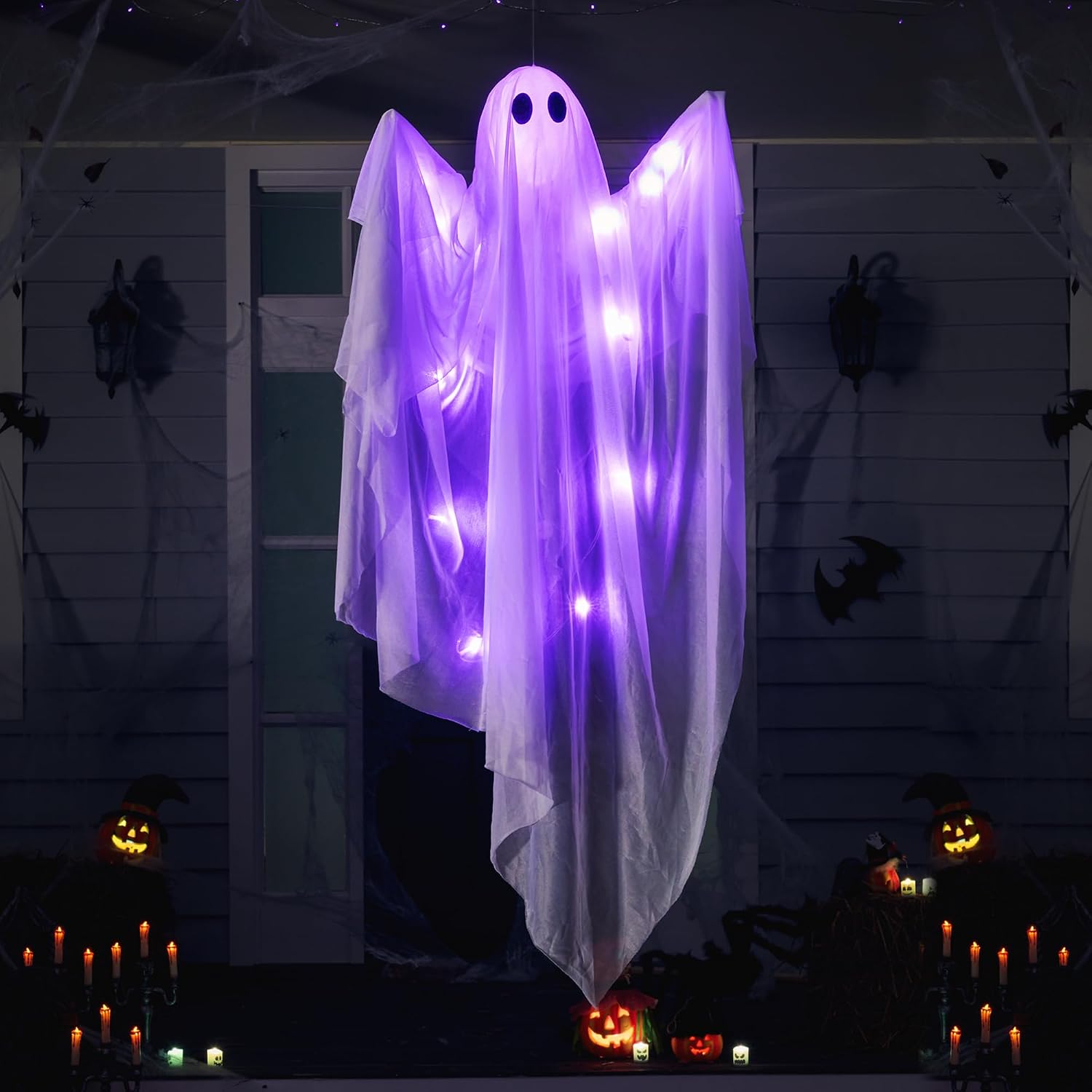 JOYIN hanging ghost illuminated with purple LEDs