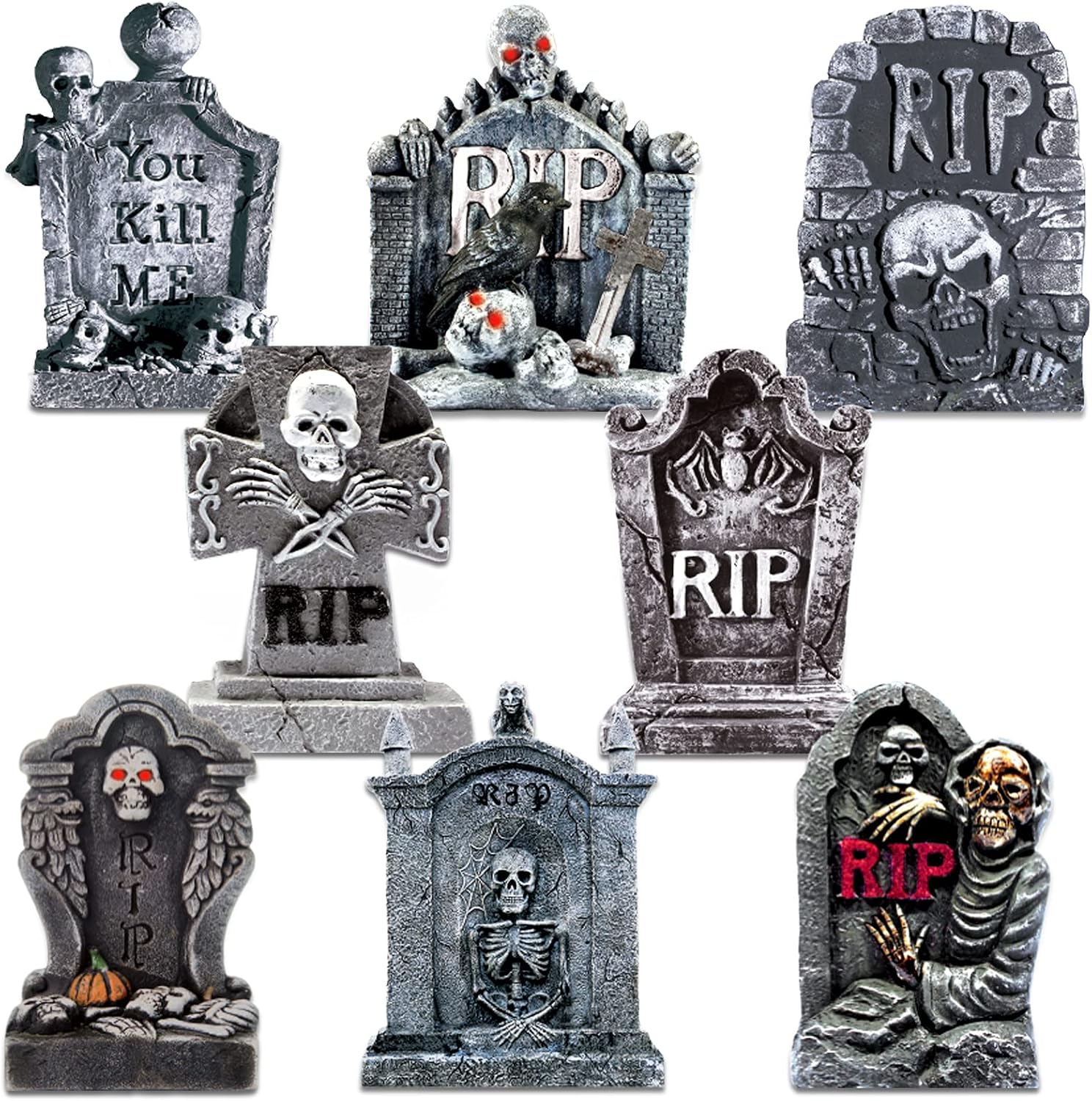 Blulu eight flat printed tombstone designs