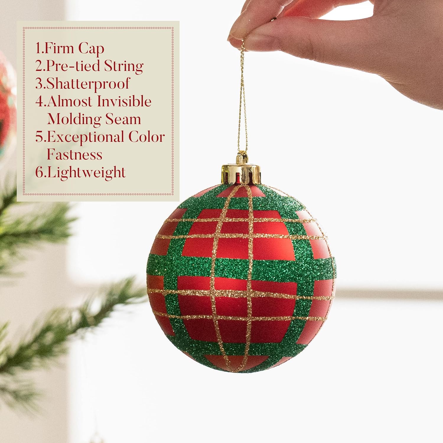 Supplier ornament cap and string promotional detail