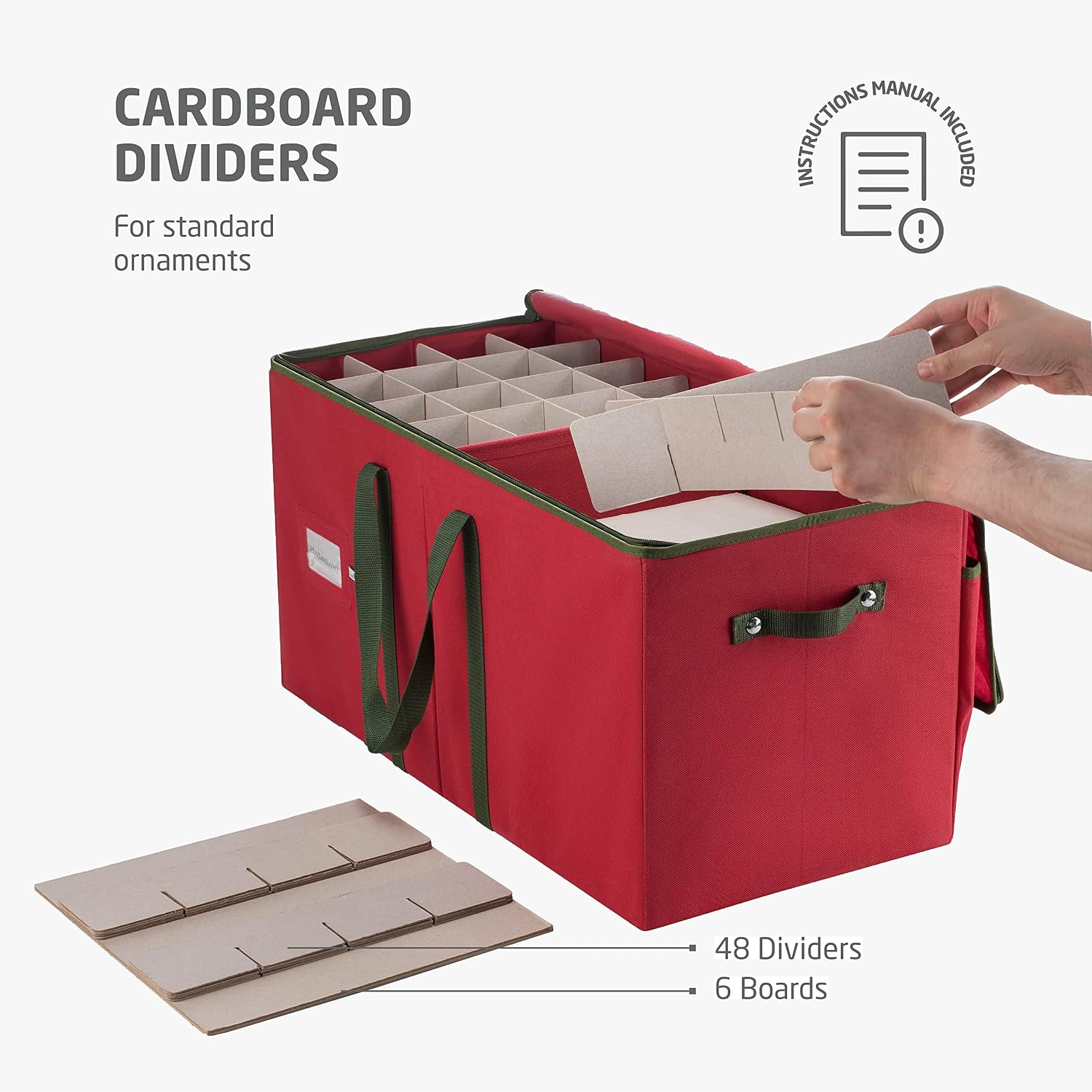 ZOBER cardboard divider components shown during assembly