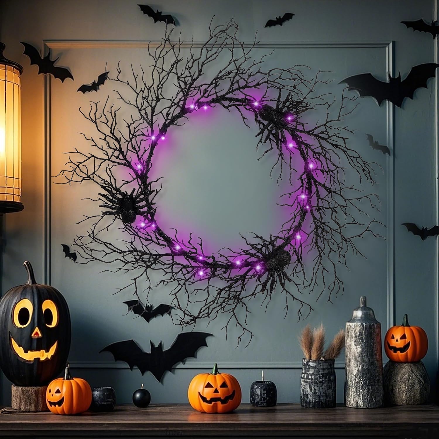 Spider wreath in manufacturer seasonal styling