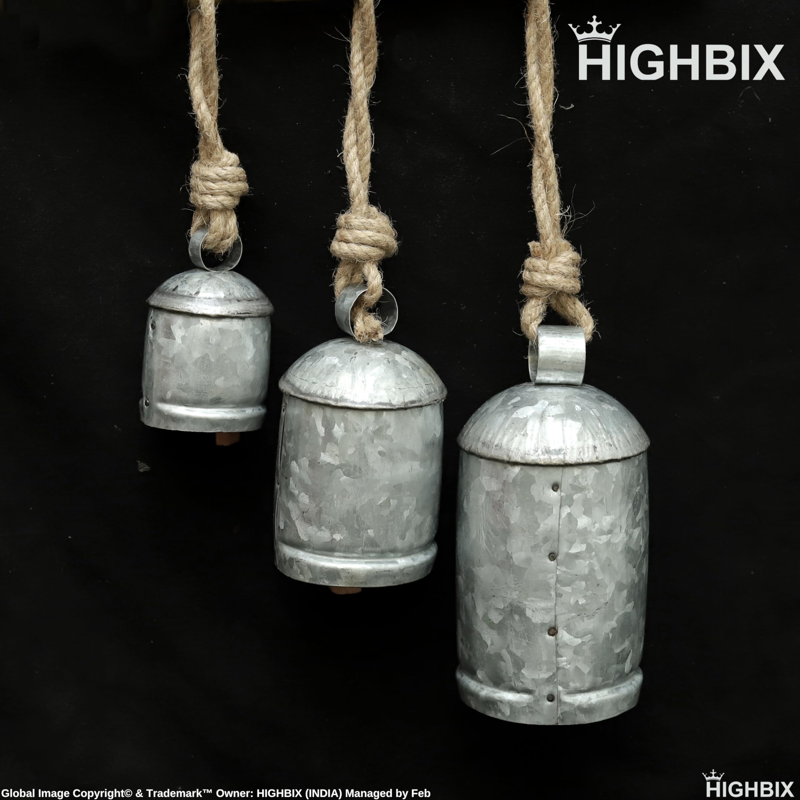 Jute hanging cords and the metal bell group
