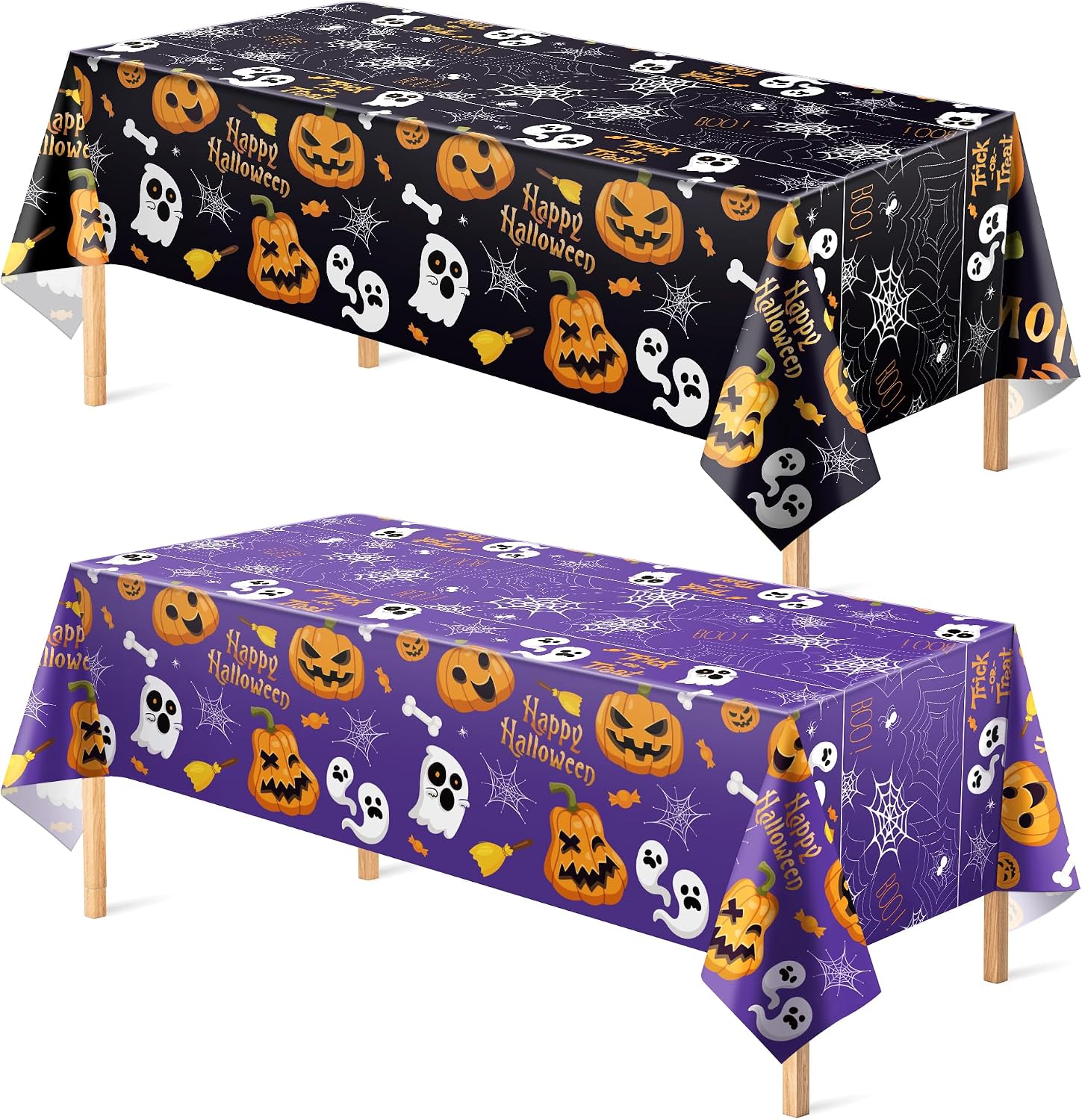 OHOME black and purple Halloween tablecloth designs