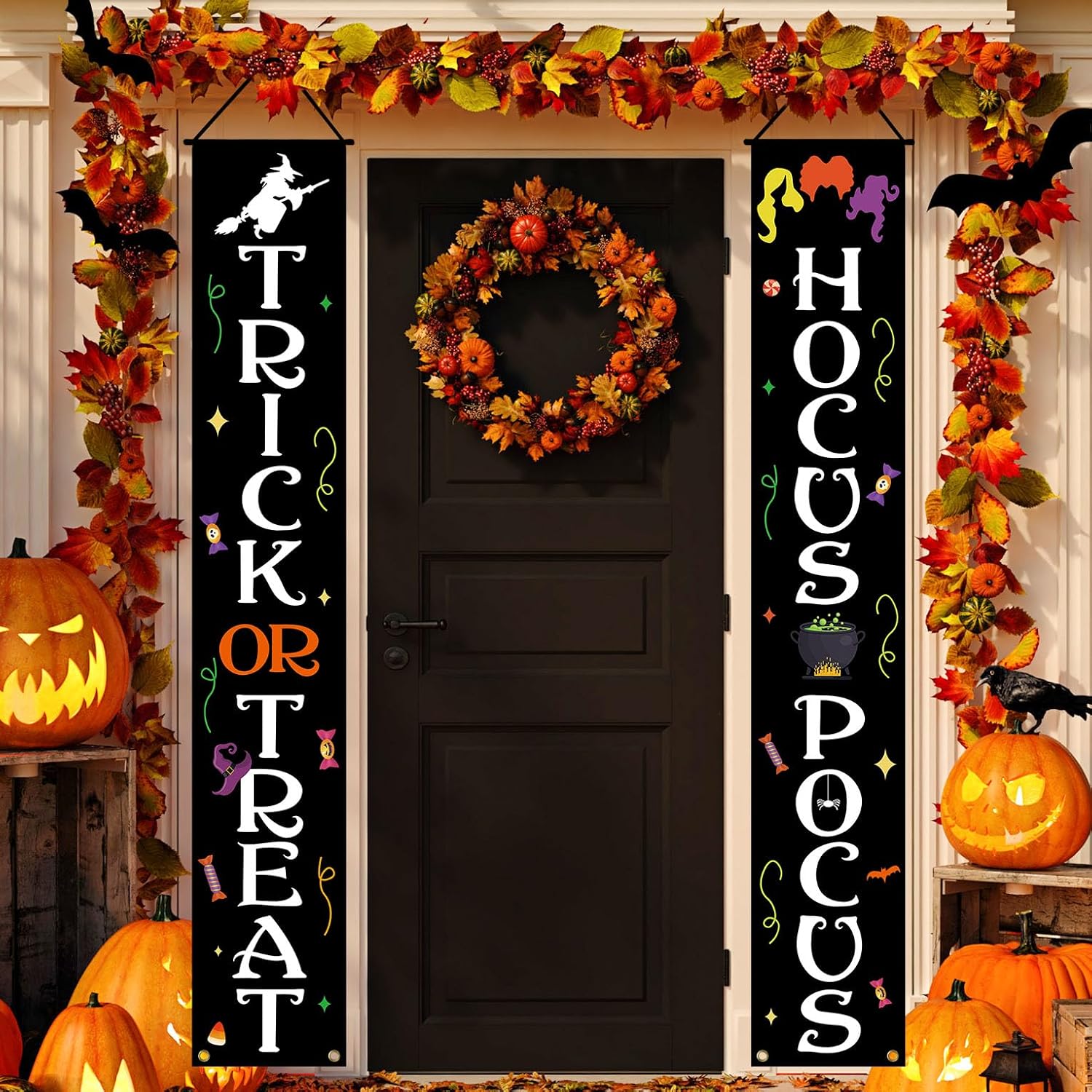 JENFALL Trick or Treat and Hocus Pocus banners