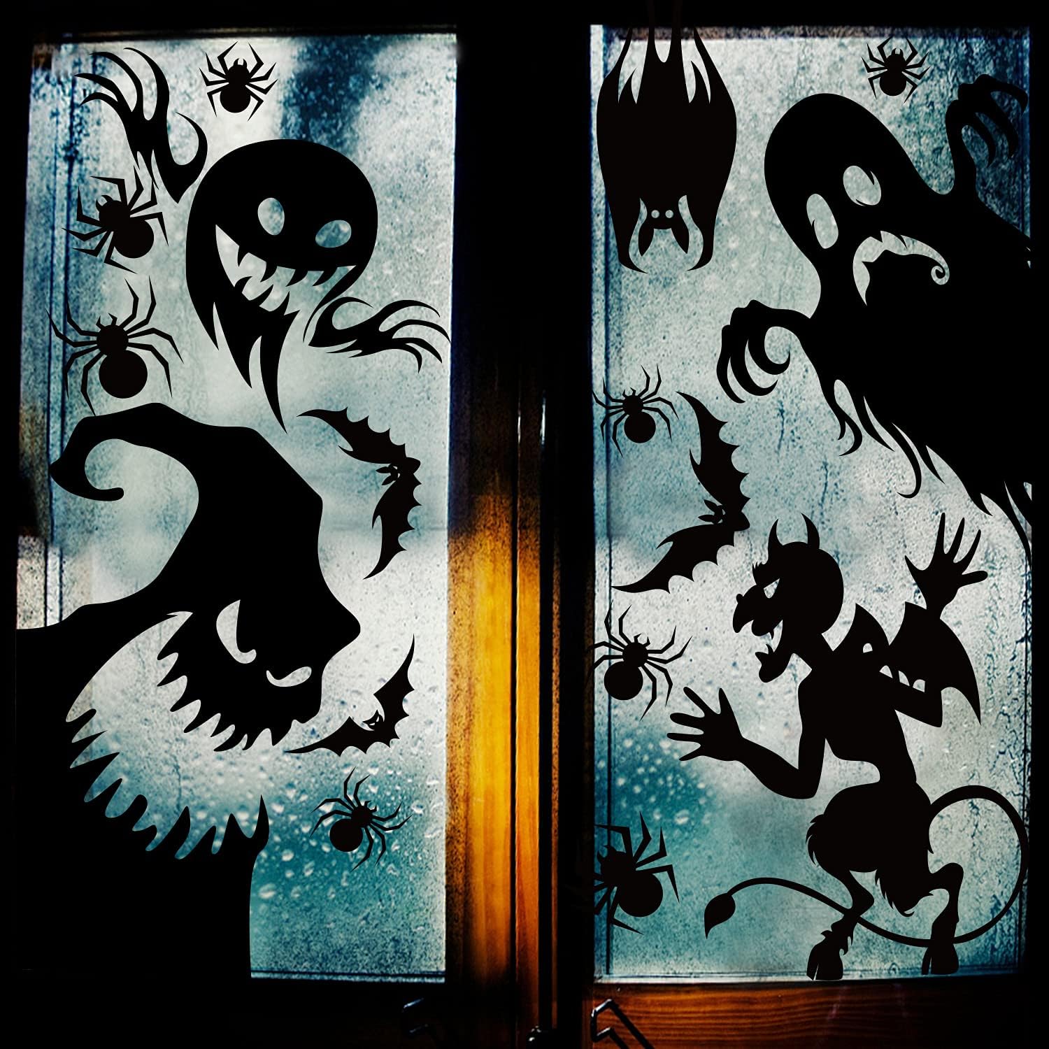 CCINEE large black spooky silhouettes on windows