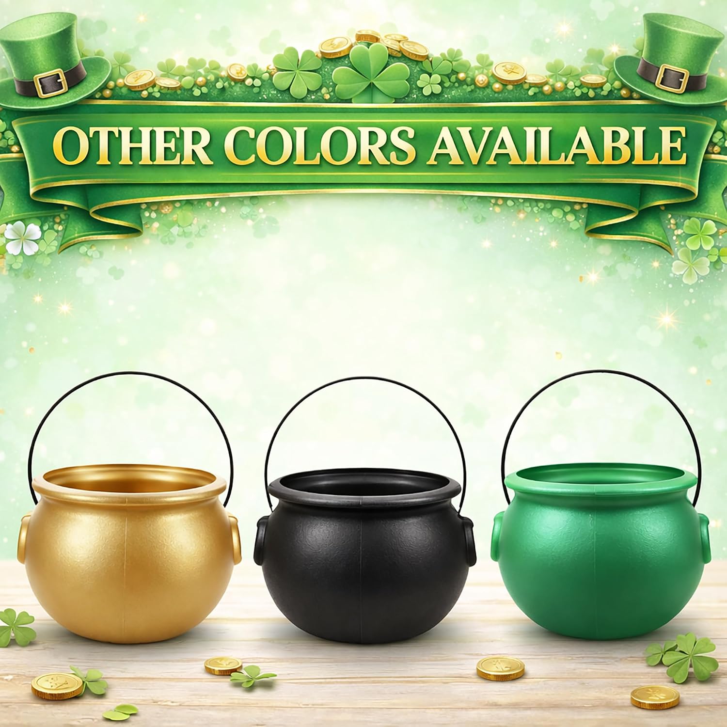 Listing comparison of gold, black, and green cauldron variations
