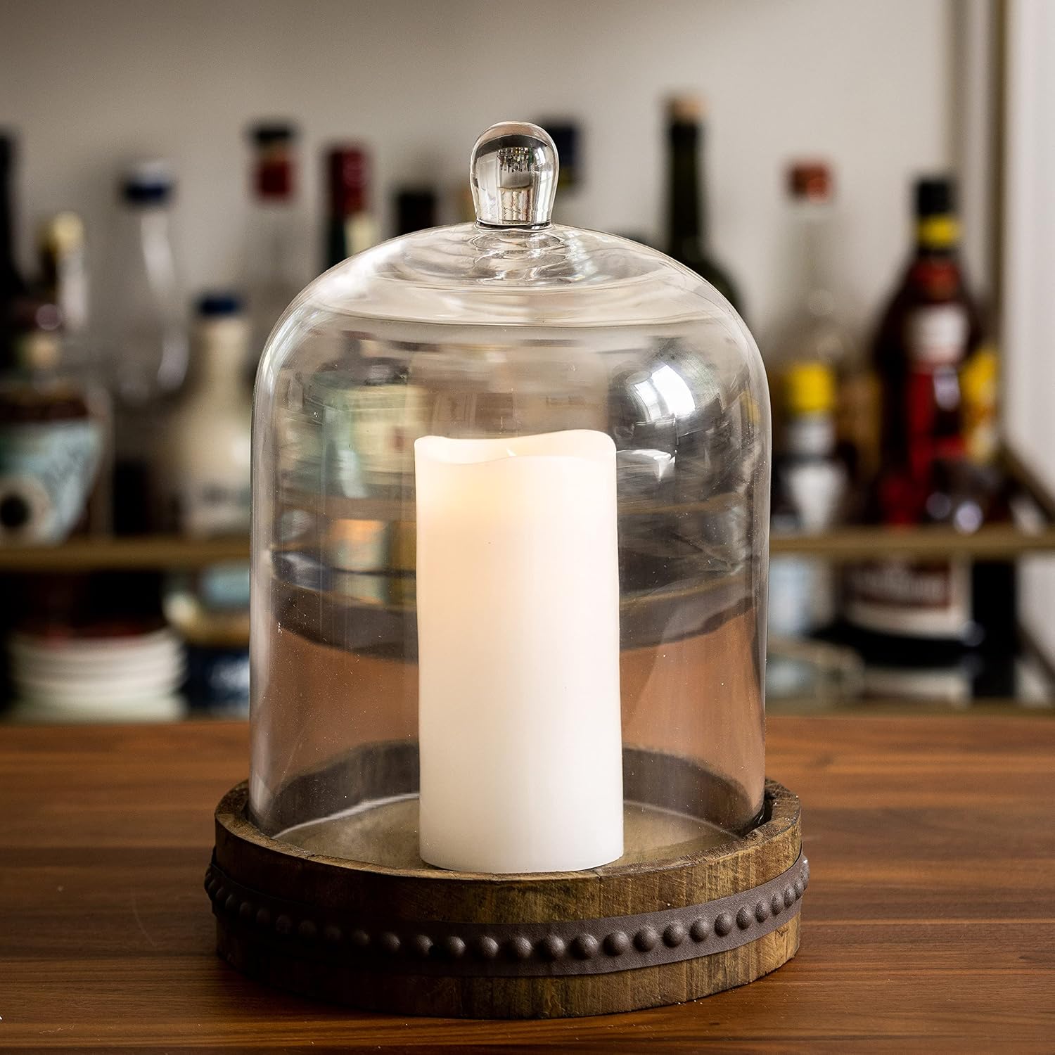 Supplier cloche scene with a separately supplied candle