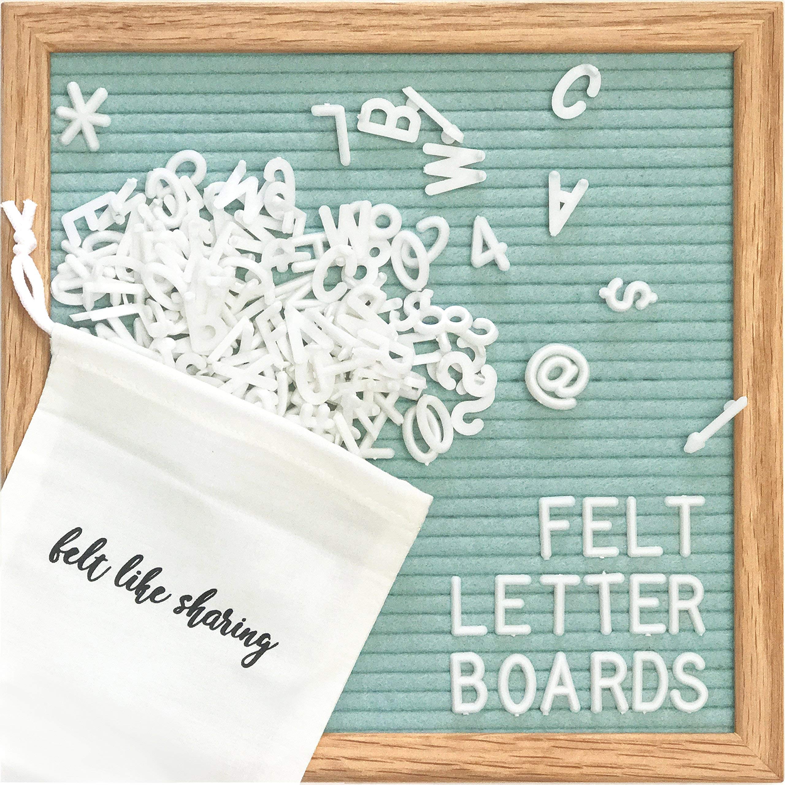 Seafoam Felt Like Sharing letter board with loose letters and pouch