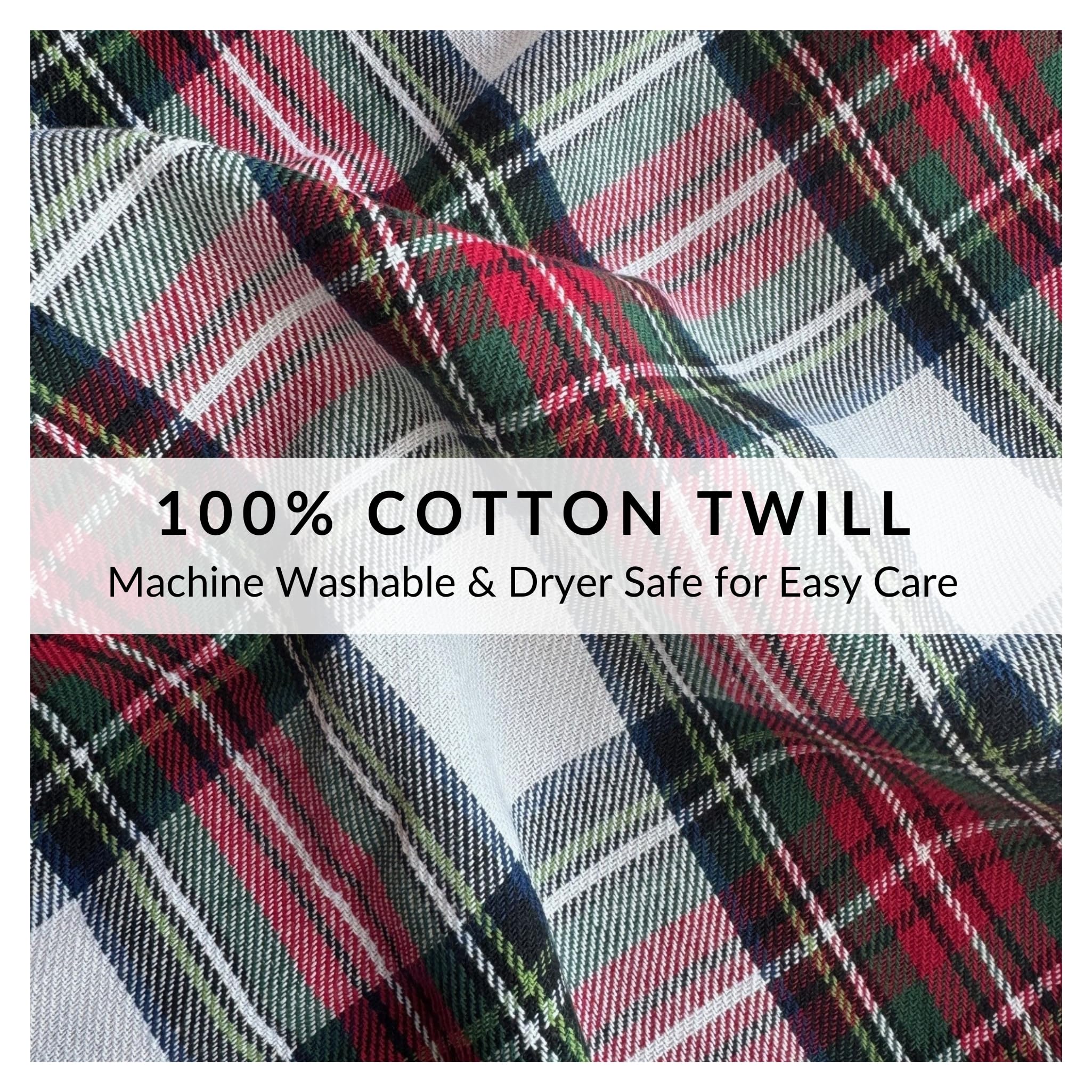 Supplier close-up illustrating cotton twill and plaid pattern