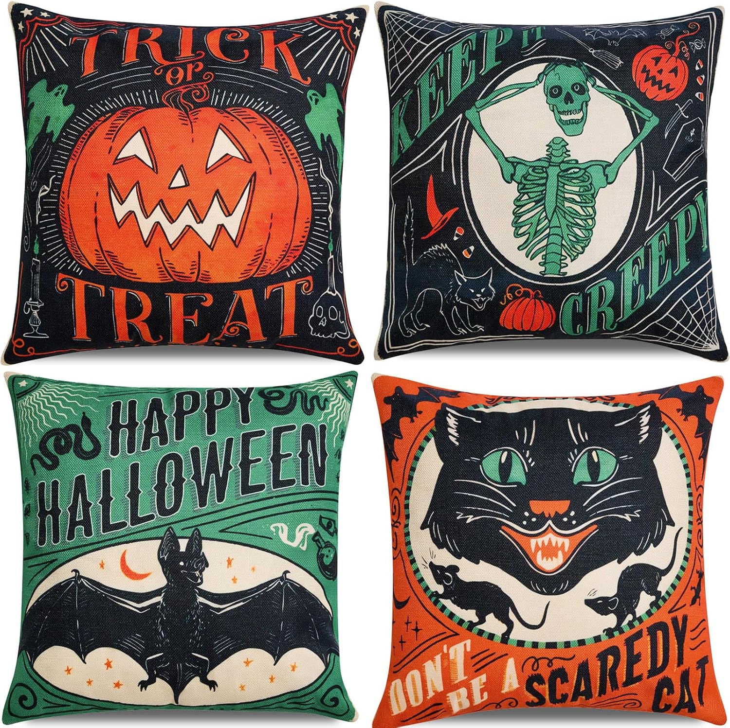 Hongsome set of four vintage Halloween cover designs