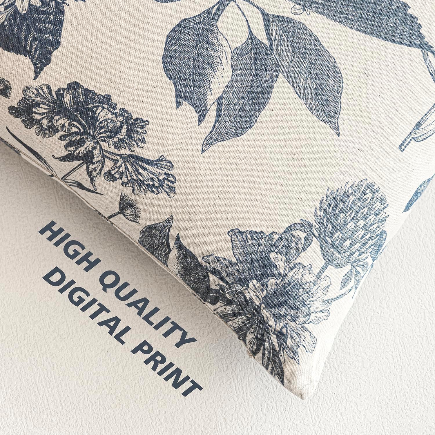 Foindtower blue floral printing detail