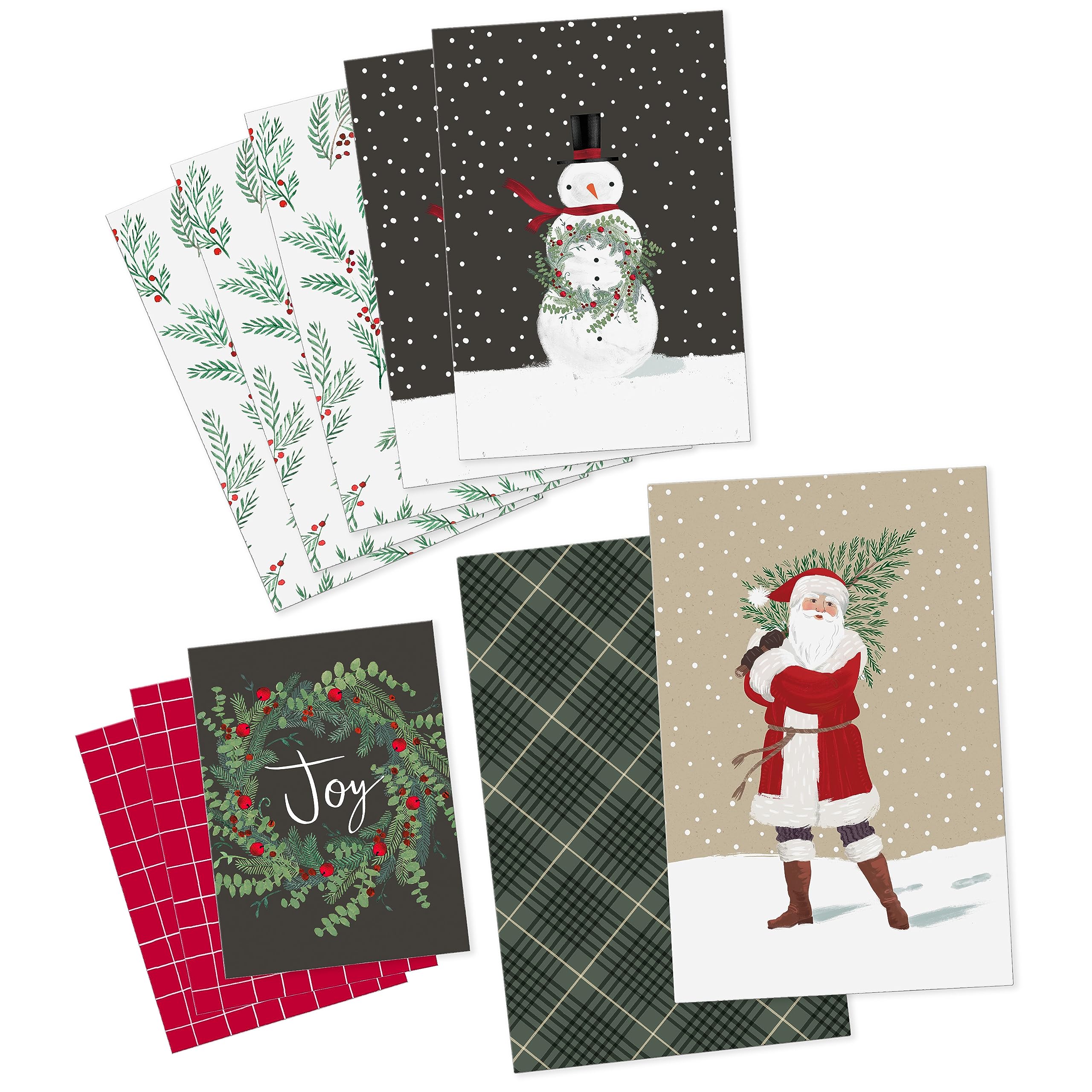 Hallmark printed Christmas lids displayed to show the pattern assortment
