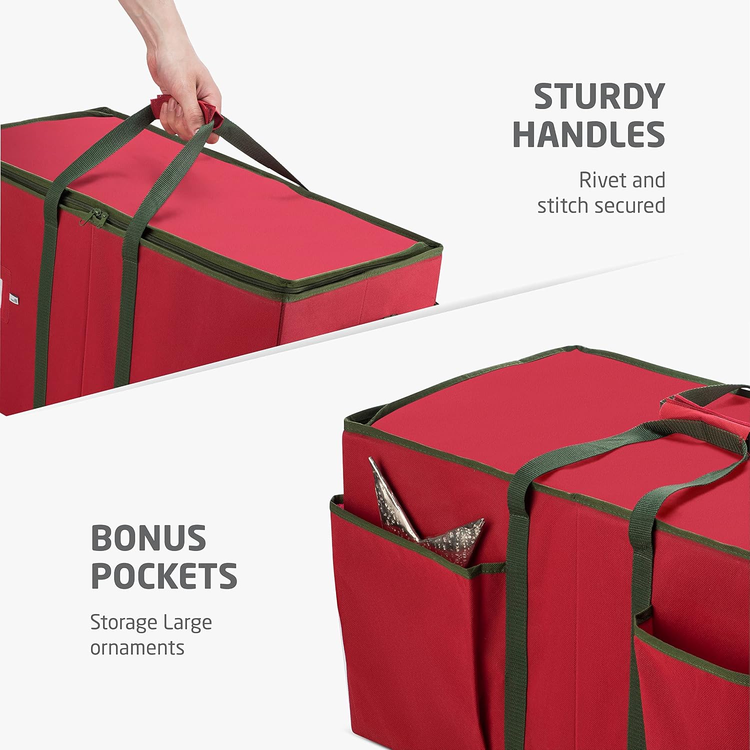 ZOBER handles and exterior pockets illustrated