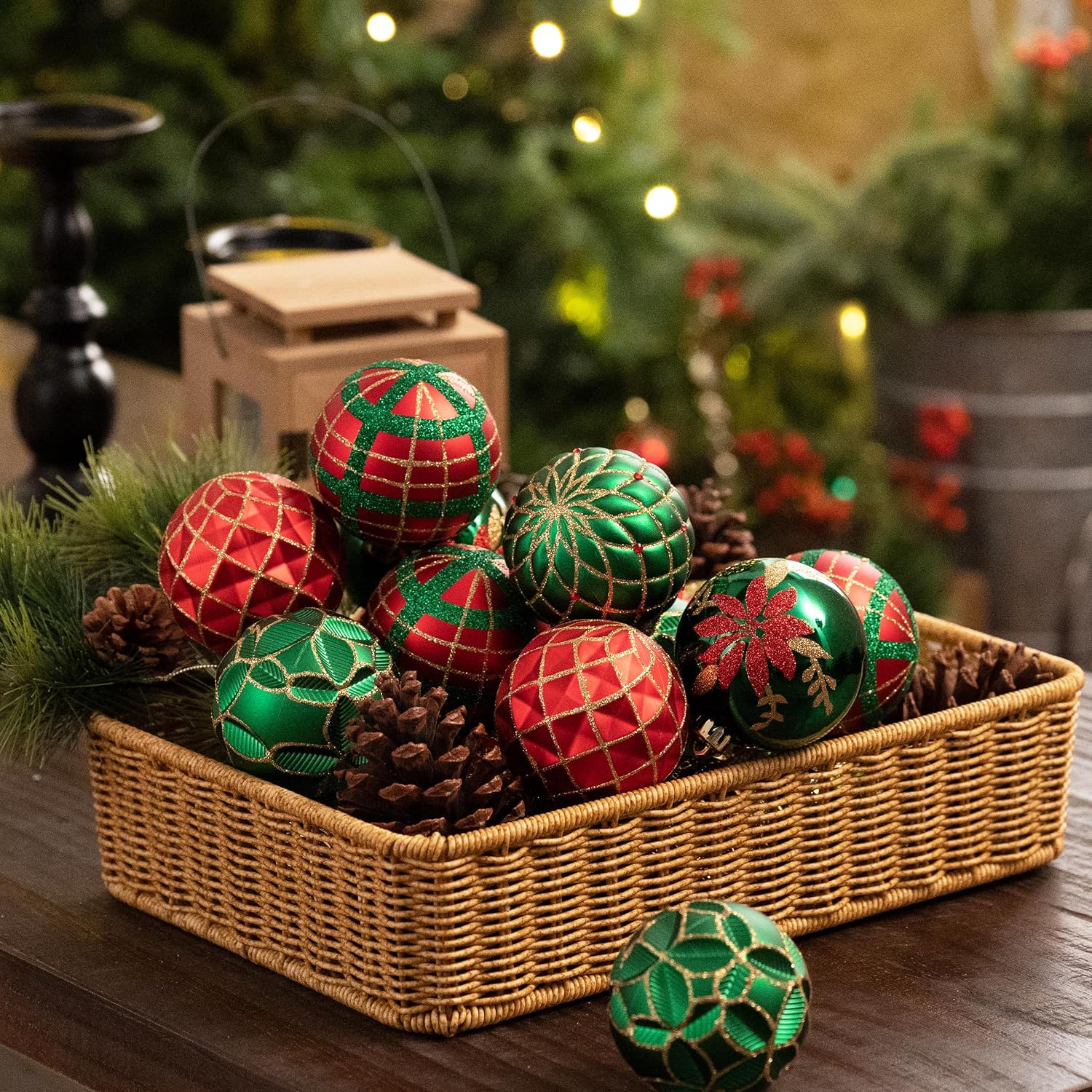 Valery Madelyn ornaments with separate basket styling props