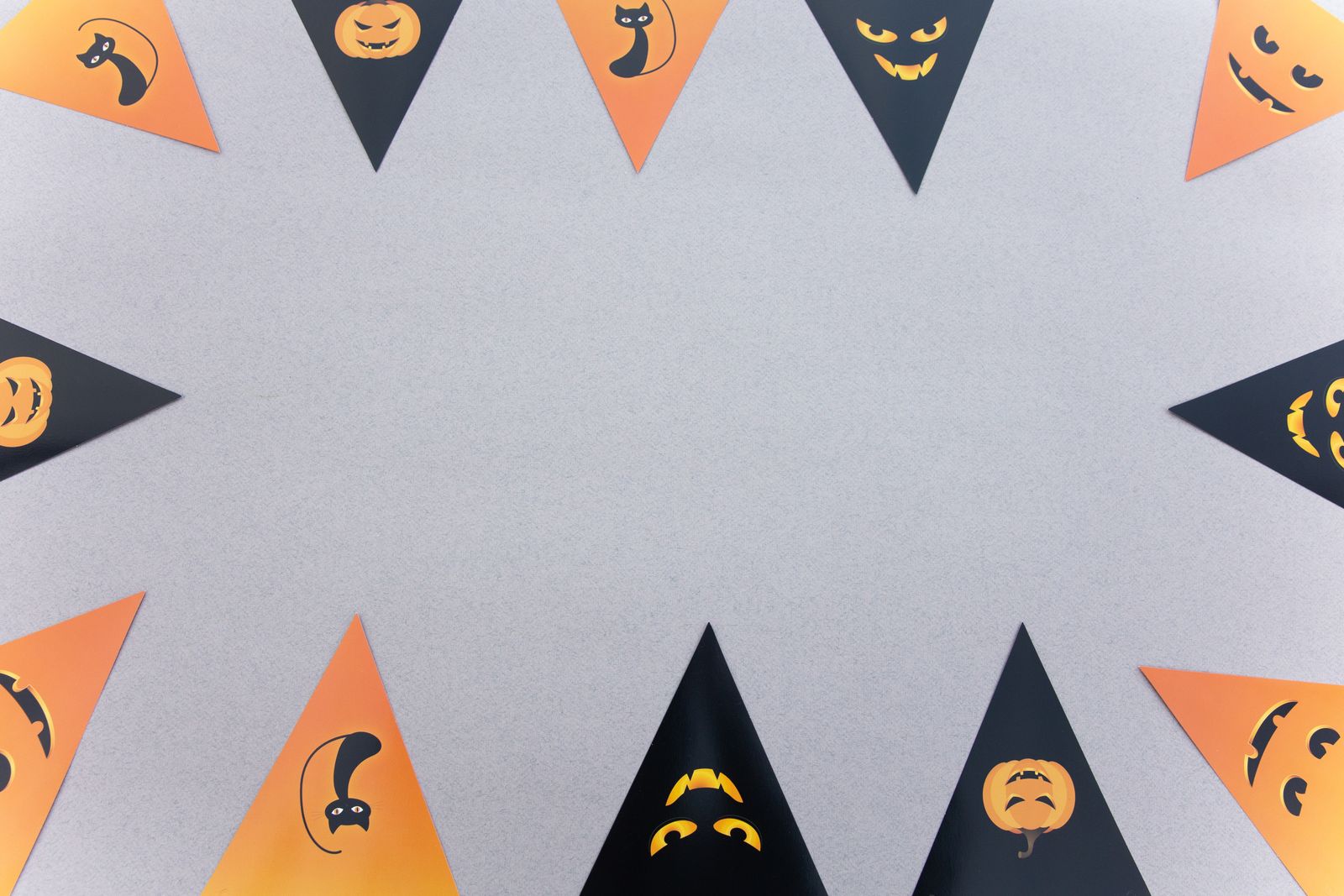 Orange and black Halloween paper bunting