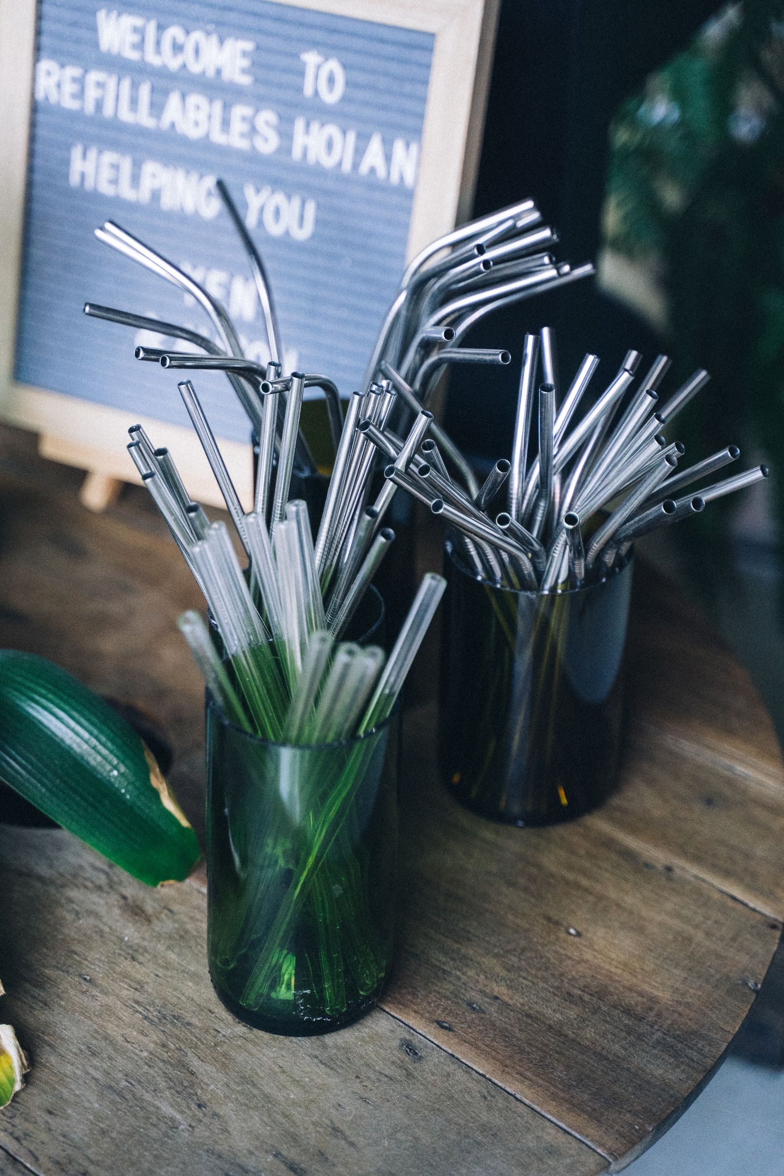 Clean Reusable Drinking Straws With a Complete Parts, Drying, and Return Routine
